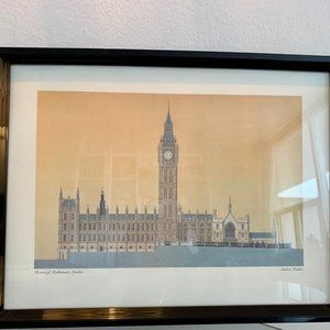 House of Parliament by Andras Kaldor - Fine Art Poster with frame